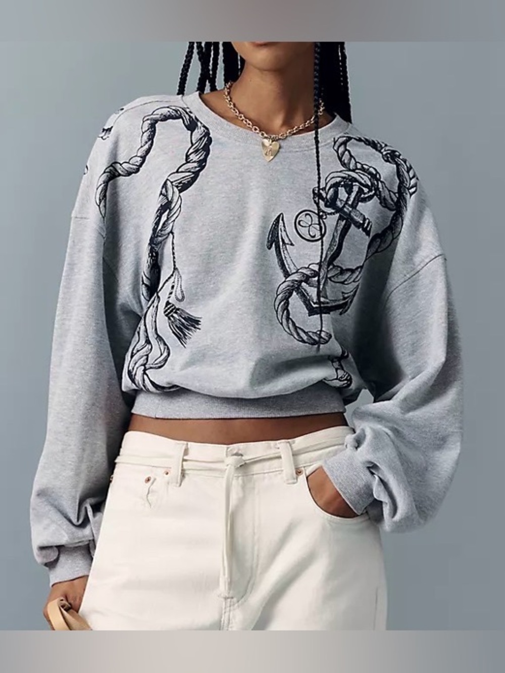 Anthropologie Maeve Puff Sleeve Sweatshirt